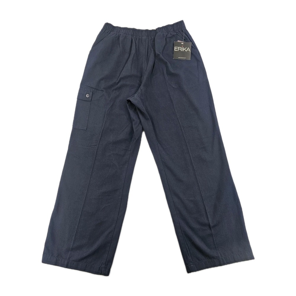 Erika Collection Cargo Utility Pant Women's Medium Blue Elastic Waist 63079